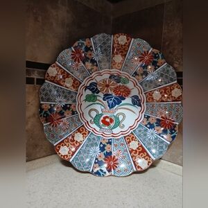 Vintage Arita Japan Imari Fan Platter.